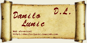 Danilo Lunić vizit kartica